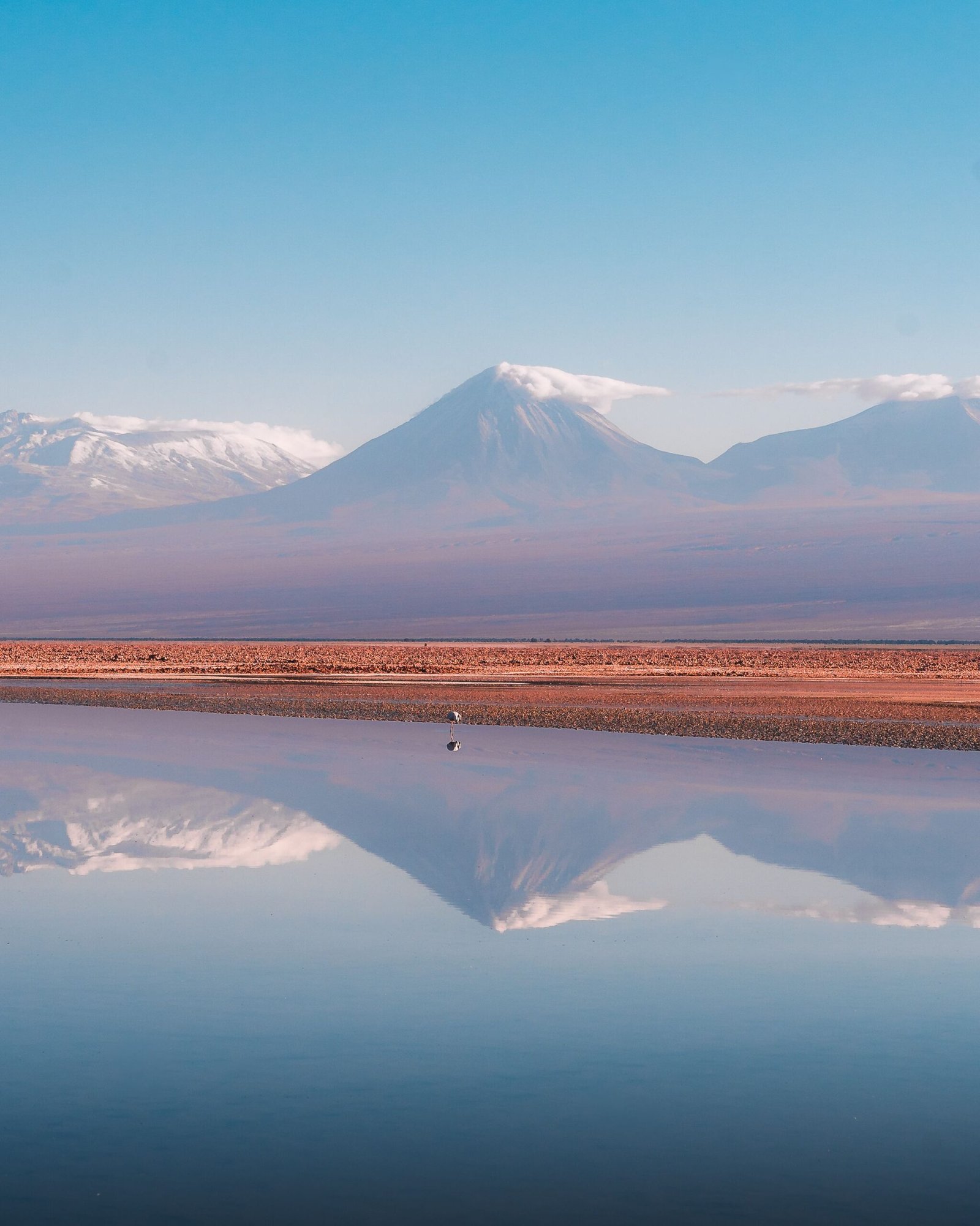 Bolivie Explore the stunning reflection of the Andean mountains in a serene lake in Antofagasta, Chile.